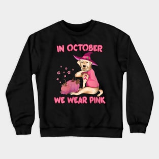 Labrador retriever Dog Breast Cancer Crewneck Sweatshirt